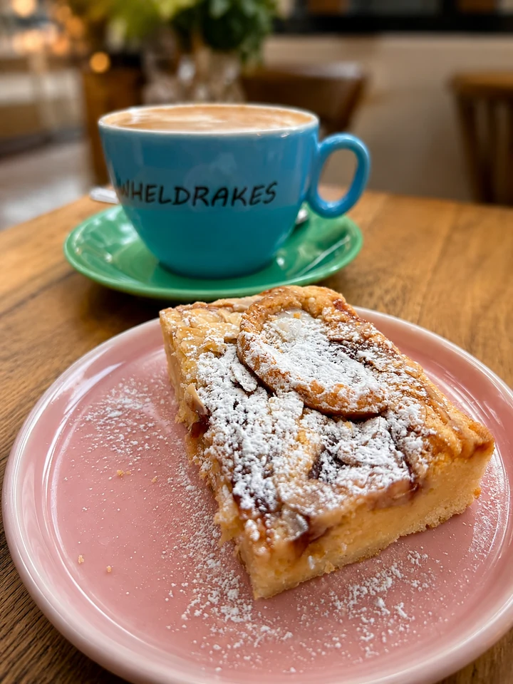Coffee and a homemade bake served at Wheldrakes
